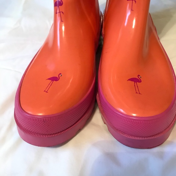 J. Crew Shiny Flamingo Wellies - Picture 3 of 8